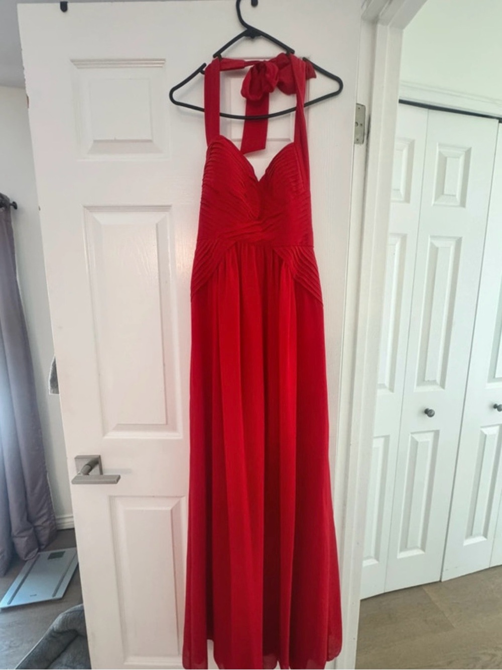 BCBGMaxAzria Red Halter Maxi Dress